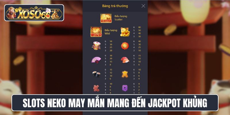 Game slots Neko may mắn mang đến jackpot khủng