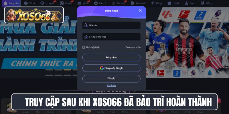 Truy cập sau khi Xoso66 đã bảo trì hoàn thành