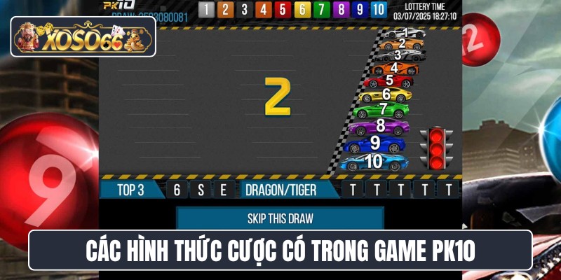 Các hình thức cược có trong game PK10