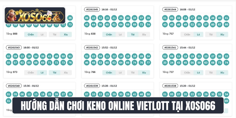 Hướng dẫn chơi keno online vietlott tại XOSO66
