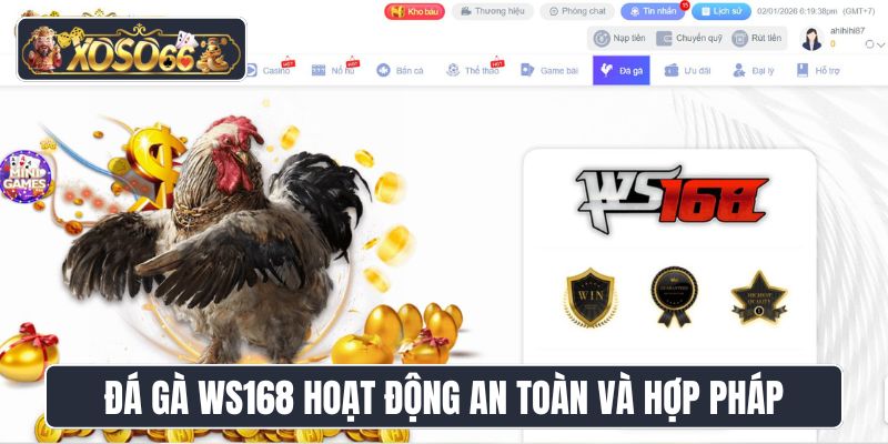 Đá gà WS168 hoạt động an toàn và hợp pháp